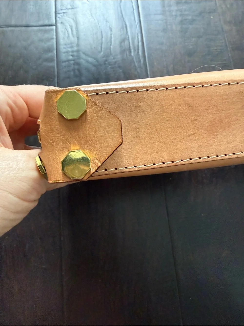 NONMember Nude/Iridescent Geometric Accent Clutch. Genuine Leather